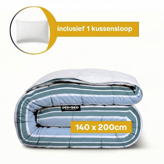 Dekbed-Discounter - Fresh and Co Dekbed Zonder Overtrek 140 x 200 cm - Wasbaar dekbed - Wasbaar op 40 graden - All season dekbed - Navy