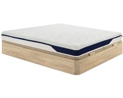 Vente-unique Set 180 x 200 cm boxspring met opbergruimte in naturelkleur + HD-schuimmatras 7 zones en gel-comfortlaag met afneembare hoes, dikte 22cm - FAGANI van YSMÉE