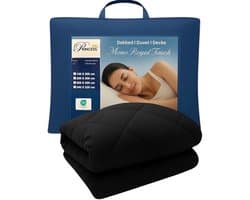 PrincessDekbed - EazyDekbed - Uni Kleur - Zwart- Hoesloos Dekbed 200x220 cm - Bedrukt & Gekleurd Dekbed - Tweepersoons Extra Lang -Dekbed met Cassette Box Constructie