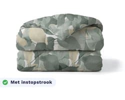 Zelesta Pure Design Green Forest 200x200 - Katoenen dekbed zonder overtrek - Met instopstrook - Wasbaar dekbed - Hoesloos dekbed - 2 in 1 Dekbed met vaste overtrek