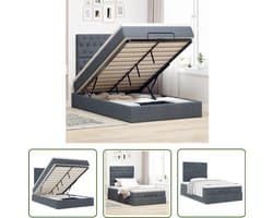 vidaXL Boxspring Bed - Ottoman Bed - Ottoman bed met matrassen 120x200cm fluweel donkergrijs - Tweepersoonsbed - Slaapcomfort - Opbergruimte