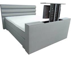Slaaploods.nl Romance Plus - Complete Boxspring met TV Lift - t/m 43 inch - 160x200 cm - Grijs
