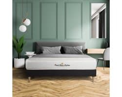 Complete boxspring met matras tweepersoons- Royal Palace Bedding Lancaster zwart - Pocketveren en traagschuim - 160 x 210 cm