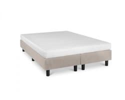 Nessa® - 140x200 Boxspring Studio Luxe Pocketvering HR matras Beige/Crème - Inclusief Orthopedisch Pocketvering Matras