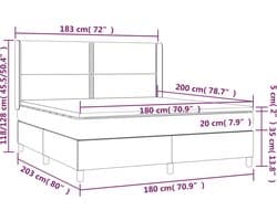 vidaXL - Boxspring - met - matras - stof - zwart - 180x200 - cm