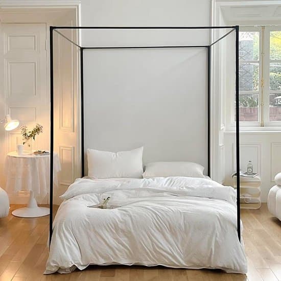Hemelbed Frame - Hemelbed Palen - Slaapkamer Decor - Stabiel Ontwerp - Queen 1.8M - Zwart