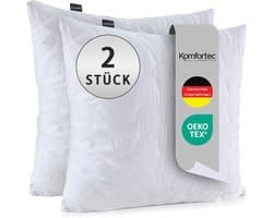 Hoofdkussens Set - Microvezel Kussens - Comfortabel Slapen - In Hoogte Verstelbaar - 60 x 70 cm - Wit