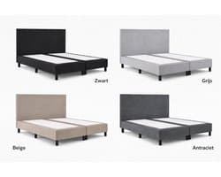 Boxspring Ayla Royal - 160x200 Zonder matras - Antraciet Glad - Ayla Matrassen - 2 persoons