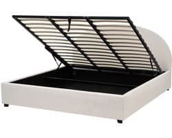 BELIANI VAUCLUSE - Bed met opbergruimte - Lichtbeige - 180x200 cm - Polyester