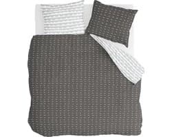 Walra Dekbedovertrek More Dashes - 200x220 - 100% Katoen - Off Black / Grijs