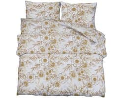 Dekbedovertrekset | Beddengoed 240x220 cm katoen wit en bruin