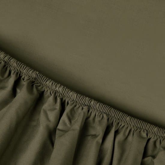 Kayori Puro Hoeslaken Katoen Perkal - 160x200-210cm - Matrasdikte 35 cm - Hotelkwaliteit - Khaki