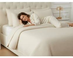 Bedsupplies - Lazy Dekbed - Dekbed Zonder Overtrek - Mousseline - Katoen - 140x200 - Inclusief Kussenloop - Ecru