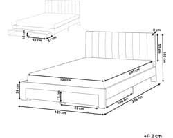 BELIANI LONZAC - Bed met opbergruimte - Taupe - 120 x 200 cm - Fluweel