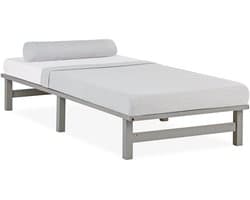 Homestyle4u Palletbed - 90x200 cm - Houten bed - Grijs