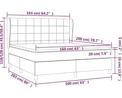vidaXL - Boxspring - met - matras - stof - donkergrijs - 160x200 - cm