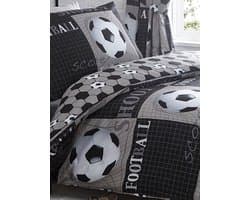 Voetbal Dekbedovertrek - Tweepersoons - 200 x 200 cm. - Voetballen - Dekbed