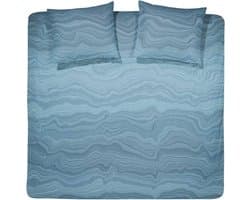 Damai Agate Dekbedovertrek - Katoensatijn - Tweepersoons - 200x200/220 cm - Aqua