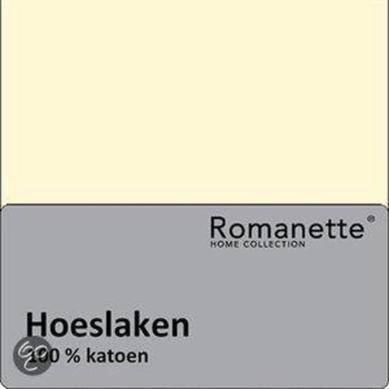 Romanette - Flanel - Hoeslaken - Tweepersoons - 150x200 cm - Ivoor