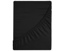 Dreamers Den - Premium Jersey Elestaan - Biologisch Katoen - Topper Hoeslaken - Zwart - 120x200 cm