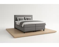 Boxspring DreamLux - 180x220 Compleet - Grijs Glad - BalBedden