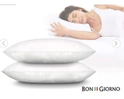 Hoofdkussen - Bon Giorno - pk/2 stuks, 60 x 70 cm - royaal gevuld met Sydonfill® holle vezels waardoor je nek en schouders goed worden ondersteund - De tijk is anti-allergisch, anti-transpiratie en reuk vrij! Navulbaar....