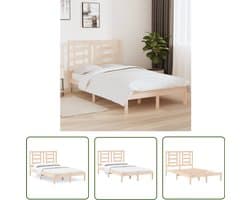 vidaXL Grenenhout Bed - Houten Bedframe - Bedframe zonder matras massief grenenhout 120x200 cm - Massief Houten Bed - Vintage Bed - Landelijk Bed