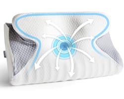 Ergonomisch Hoofdkussen - Hoofdkussen Nekklachten - Vlinderkussen - Voor Rug-, Buik- en Zijslapers - Memory Foam - Traagschuim Slaapkussen - Kussen - Ergonomisch Kussen - Orthopedische Kussens - Medium