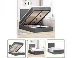 vidaXL Boxspringbed - Ottoman Bed - Ottoman bed met matras 120x200cm stof donkergrijs - Slaapcomfort - Opbergruimte - Matras