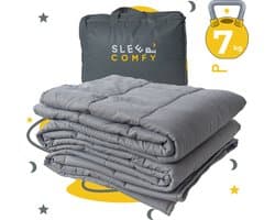 Sleep Comfy Verzwaringsdeken - 7 kg - 150x200cm - Weighted Blanket - Ontspannende Druk - Rustgevend - Comfortabel voor Alle Seizoenen - 4 Seizoenen - Hoogwaardig Materiaal - Grijs