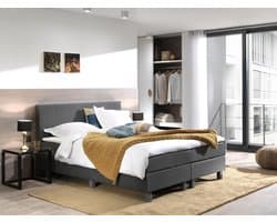 Boxspring inclusief Topdekmatras -  Antraciet - 160x200 - Tweepersoons Bed