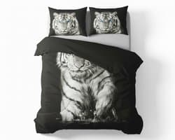 Dekbedovertrek 240x220 - Katoen - Lits Jumeaux - Tijger - Zwart