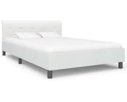 Tweepersoonsbed | Dubbelbed | Volwassenenbed | Bedframe kunstleer wit 120x200 cm