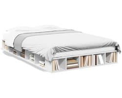 Tweepersoonsbed | Dubbelbed | Volwassenenbed | Bedframe massief hout wit 120x200 cm