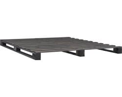 Tweepersoonsbed | Dubbelbed | Volwassenenbed | Bedframe pallet massief grenenhout grijs 120x200 cm