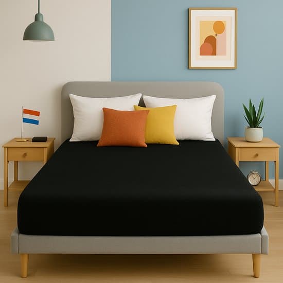 Saphira ESSENTIALS Badstof Hoeslaken – Zwart – 160x200 cm – 30 cm Matrashoogte – 80% Katoen / 20% Polyester – 360° Rondom Elastiek – Luxe Comfort & Perfecte Pasvorm