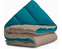 Sleeptime 2 in 1 Omkeerbare Dekbed - Dekbed zonder Overtrek - 240x200 - Taupe/Indigo
