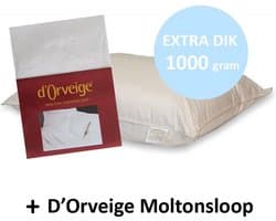 Kapok Hoofdkussen - 100% Javaanse Kapok - 60x70 cm (+ D'Orveige Moltonsloop)