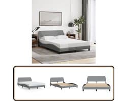 vidaXL Bedframe zonder matras stof lichtgrijs 140x200 cm