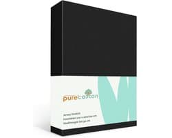 Hoeslaken 120x200 - tot 30 cm Hoekhoogte - 100% Katoen Jersey - Meer Kleuren - Strijkvrij - Lange Levensduur - Zwart