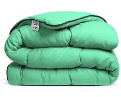 Avenue - Luxe en makkelijk dekbed zonder overtrek – Hoesloos 2 persoons dekbed 200x200 cm – Anti-allergisch & hygiënisch – Wasbaar op 60°C – Wolkenzacht en soepel – Groen – All Year comfort zomerdekbed & winterdekbed - Special Edition