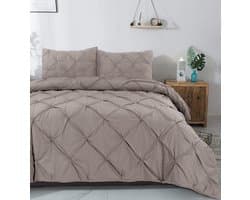 Dreamhouse Luxe Dekbedovertrek Salvador Taupe - Tweepersoons 200x220/220 cm - 100% Katoen