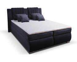 boxspring enter blue 180- boxspring compleet met matras en comfort schuim topper 4 cm- enter blue- 180x200 cm- complete bed met matras en comfort schuim topper 4 cm- zetelsenbedden