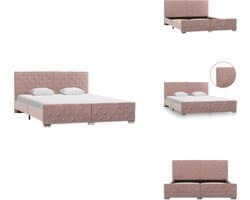 vidaXL - Bedframe - fluweel - roze - 160x200 - cm
