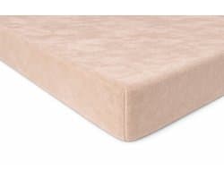 Zachtbeddengoed.nl - Hoeslaken - Matras - Topper - Velvet - Tweepersoons - 140x200 cm - Hoekhoogte tot 25 cm - Amandel - Beige - Laken - Zacht - Comfortabel - Kwalitatief - Beddengoed- Hoeslakens