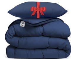 Avenue – Dekbed zonder overtrek 240x220 cm Blauw + Hoofdkussen 60x70 cm Blauw – Hoesloos – Anti-allergisch & wasbaar op 60°C – All Year comfort slaapbundel