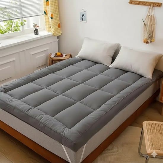 Matrastopper 200x200 cm – Extra Dikke 4 Inch Microvezel Topper met Elastische Hoekbanden