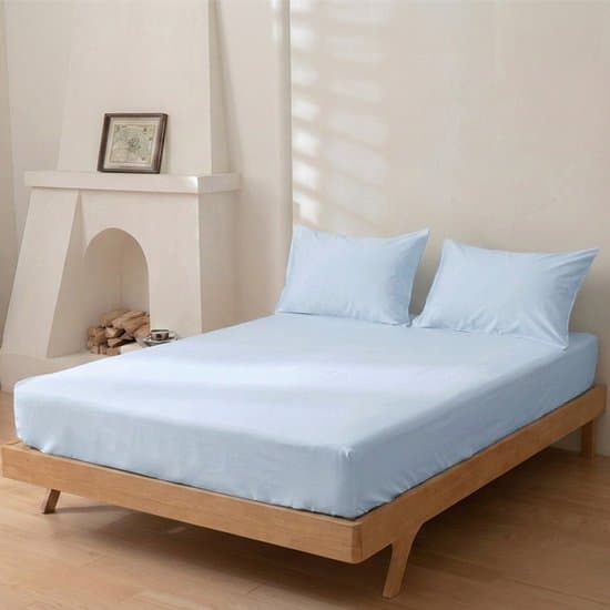 Dreamers Den - Hoeslaken - 100% Katoen Percaline - Katoen - Licht Blauw - 140x220 cm - 28cm Hoekhoogte