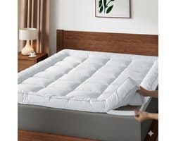 Matras Topper 140x200 cm Extra Dik 10 cm – Luxe Pluche Matrasbeschermer – Ademend, Zacht & Machinewasbaar – All Season Comfort