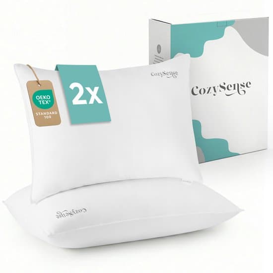 CozySense® Hoofdkussen - Set van 2 - 50x70 CM - Ademend Slaapkussen met Zachte Microvezel Hoes - Hotel Kussen - Pillow - Voor Zij-, Buik- en Rugslapers
